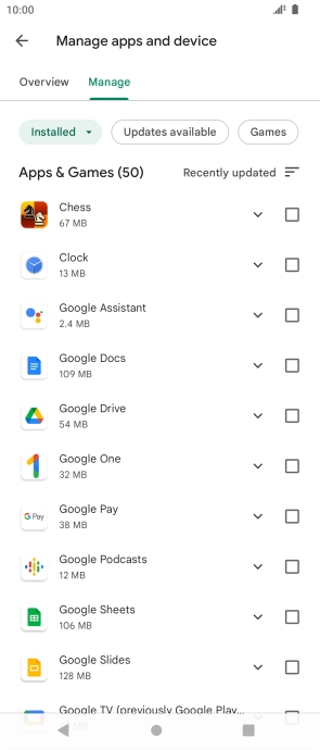 Press the required app.