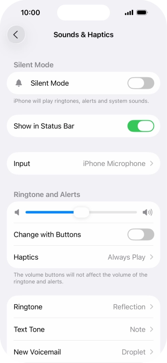 Press Text Tone.