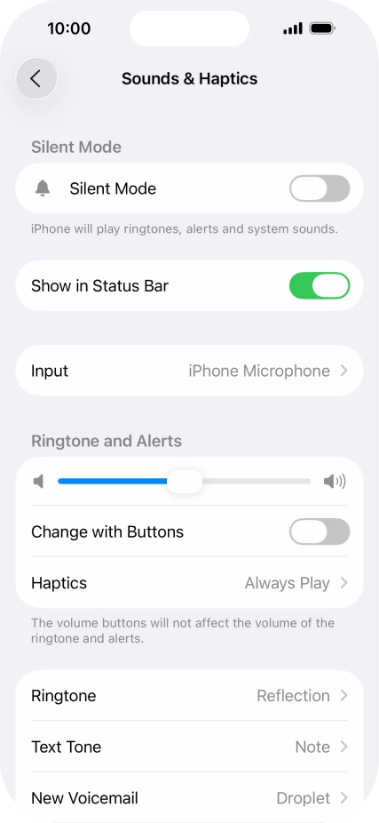 Press Text Tone.