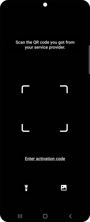 Place the QR code you've received inside the phone camera frame to scan the code. Your eSIM is transferred to your new phone over the internet.