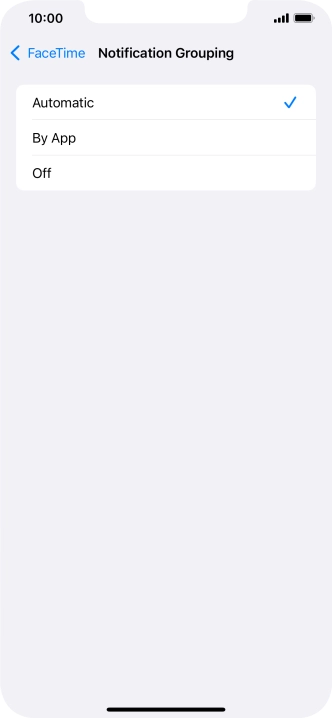 Press the required setting. Press the required setting.