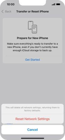 Press Reset Network Settings. Press Reset Network Settings.