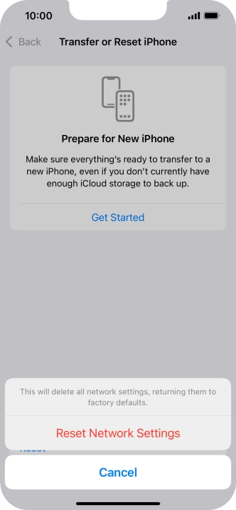 Press Reset Network Settings. Press Reset Network Settings.