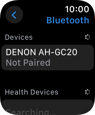 Press the required Bluetooth device. Press the required Bluetooth device.