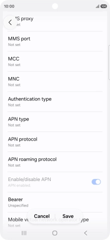 Press MMS port.