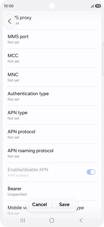 Press MMS port.