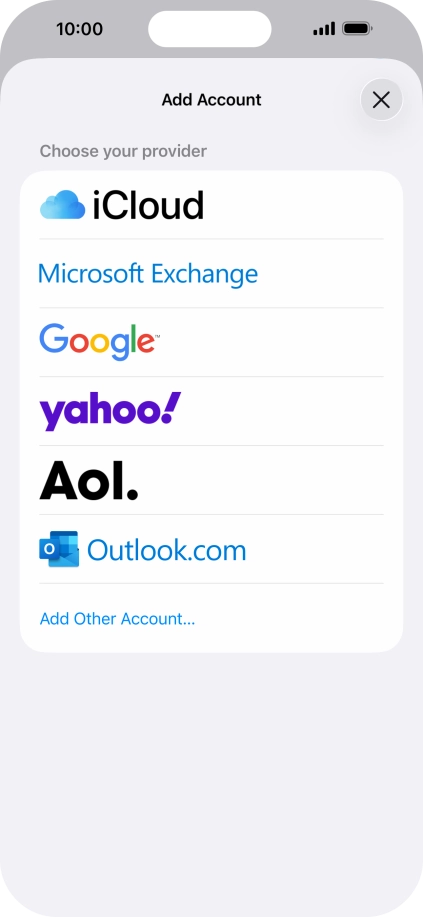 Press Microsoft Exchange. Press Microsoft Exchange.