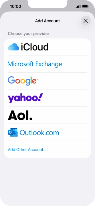 Press Microsoft Exchange.