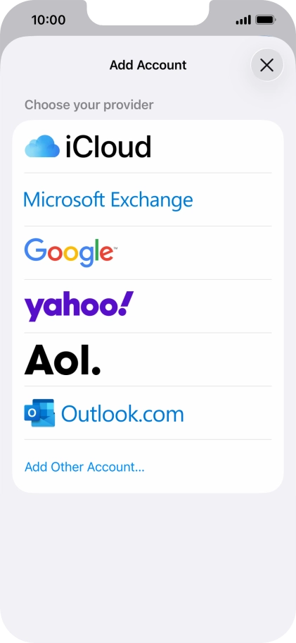 Press Microsoft Exchange.
