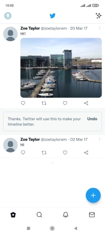 Press the new tweet icon. Press the new tweet icon.