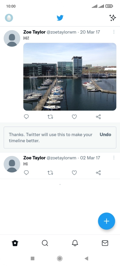 Press the new tweet icon. Press the new tweet icon.