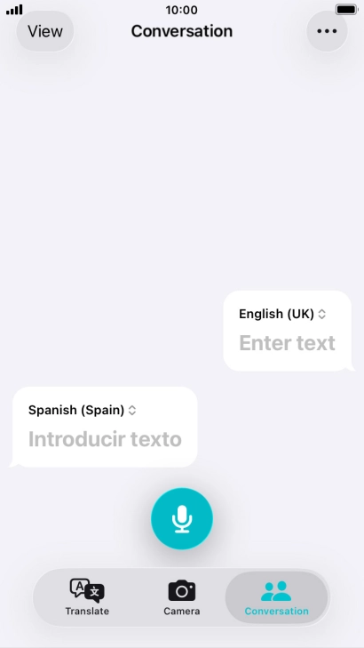 Press the microphone icon and say the required word or sentence.