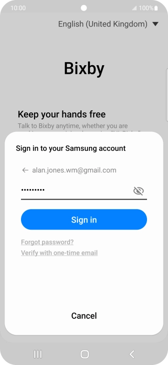 Press Sign in.