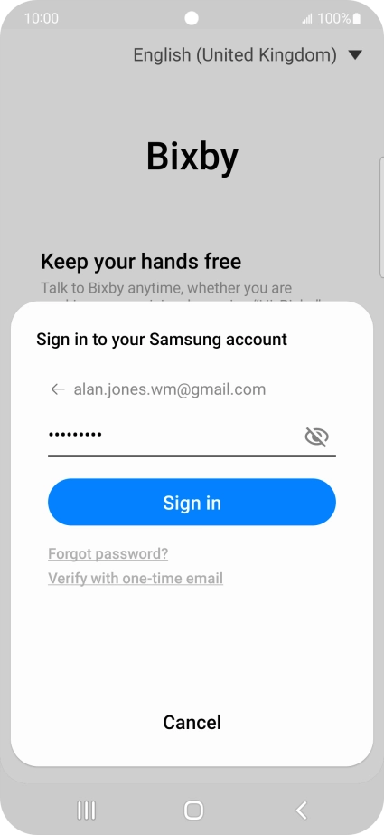 Press Sign in.