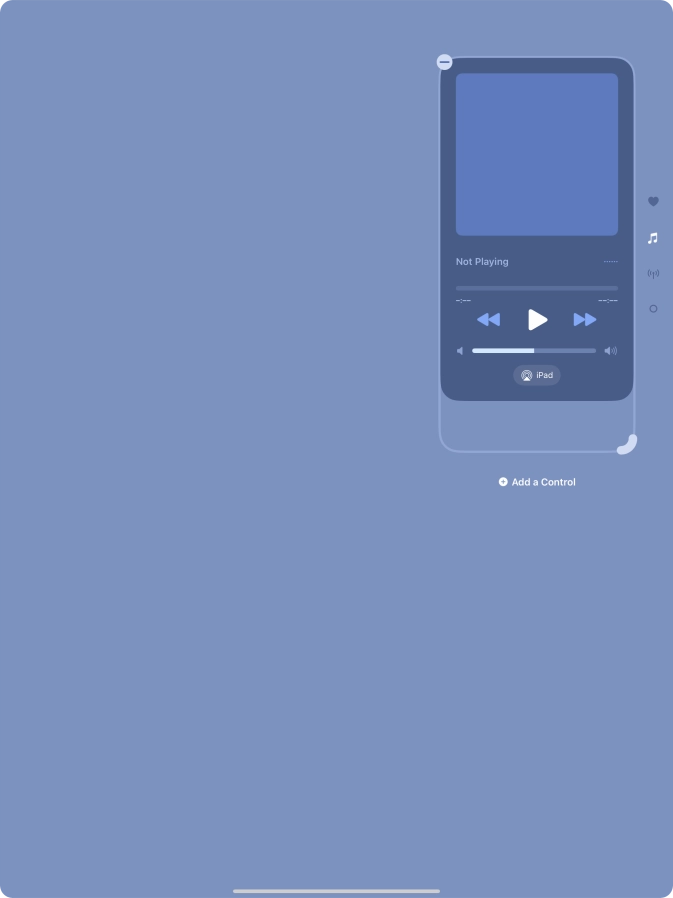 Press the remove icon on the required function to remove it from Control Centre.