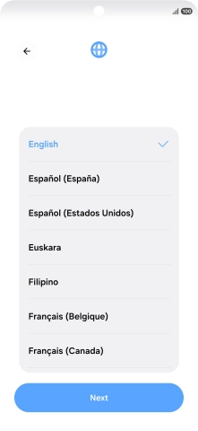 Press the required language. Press the required language.