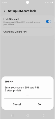 Key in your current PIN and press OK. Key in your current PIN and press OK.