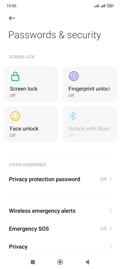 Press Privacy.