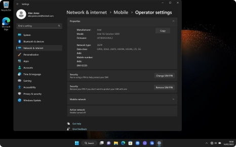 Your laptop's IMEI number is displayed next to IMEI:.