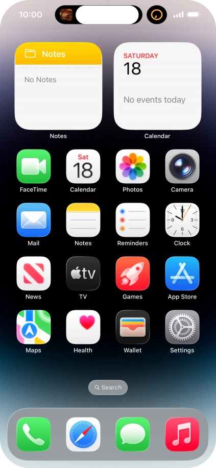If you have a running application in Dynamic Island, it's displayed at the top of the screen.