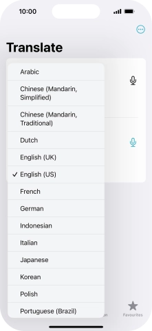 Press the required source language.
