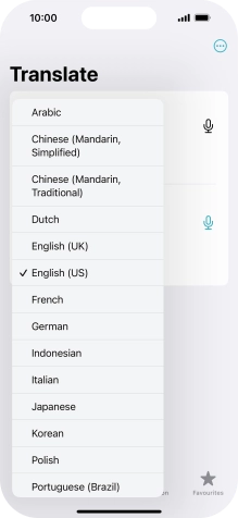 Press the required source language. Press the required source language.