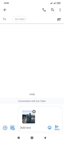 Press the text input field and write the text for your picture message.
