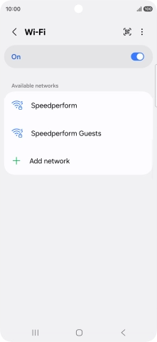 Press the required Wi-Fi network.