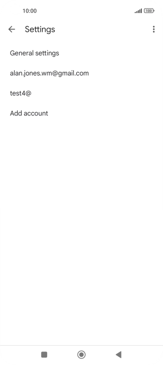Press the required email account. Press the required email account.