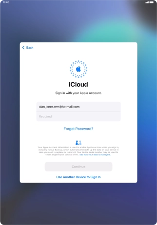 Press Required and key in the password for your Apple ID.