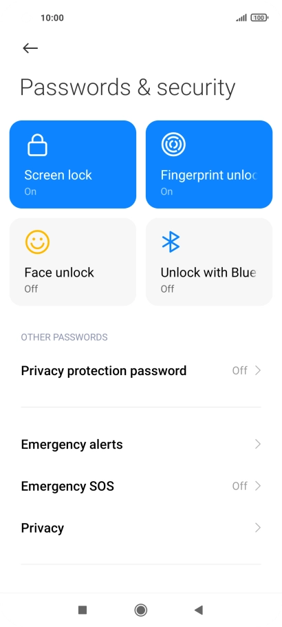 Press Screen lock.