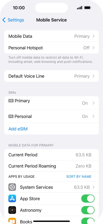 Press Mobile Data. Press Mobile Data.