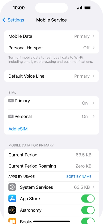 Press Mobile Data. Press Mobile Data.
