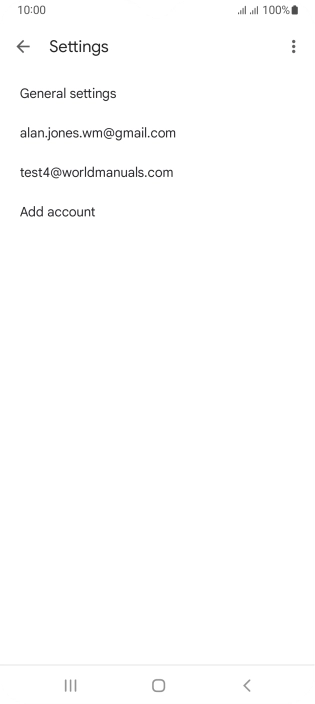 Press the required email account. Press the required email account.