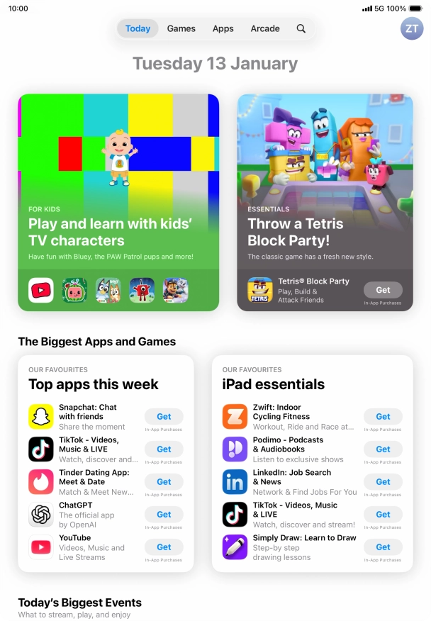 Press the search icon. Press the search icon.