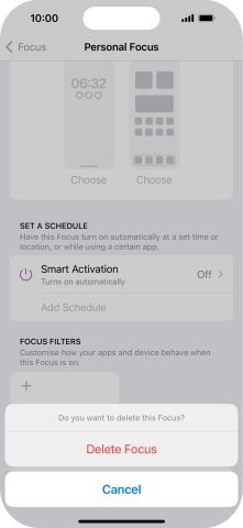 Press Delete Focus.
