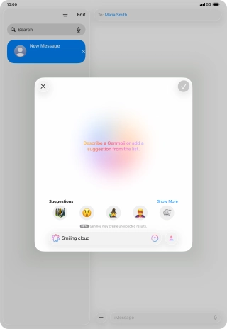 Write in your own words what you would like your Genmoji to look like, and press arrow up.