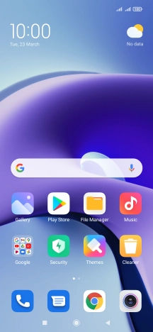 Press the message icon. Press the message icon.
