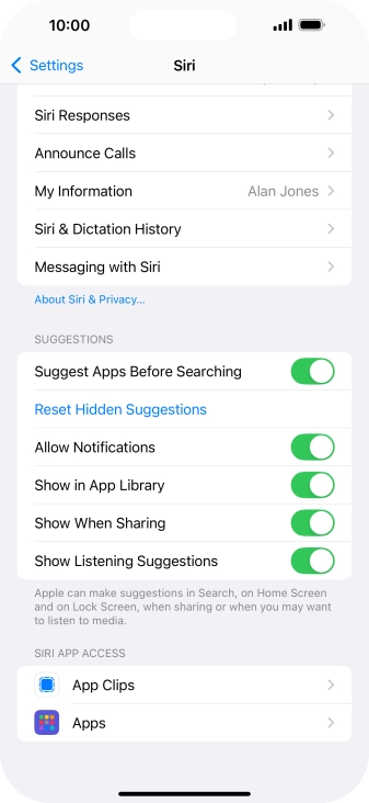 Press the required app.