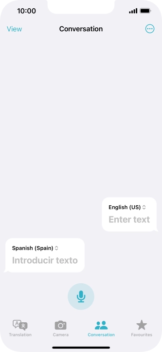 Press the microphone icon and say the required word or sentence.