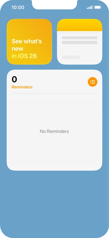 Slide your finger up or down on the screen to see more widgets.