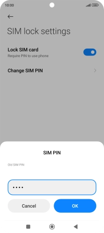 Key in your current PIN and press OK. Key in your current PIN and press OK.