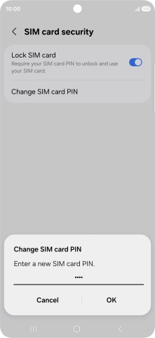 Key in a new four-digit PIN and press OK. Key in a new four-digit PIN and press OK.