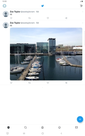 Press the new tweet icon. Press the new tweet icon.