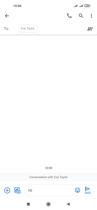 Press the send icon when you've finished your text message. Press the send icon when you've finished your text message.