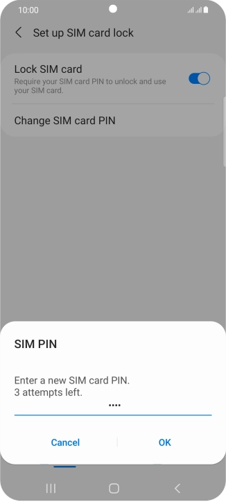 Key in a new four-digit PIN and press OK.