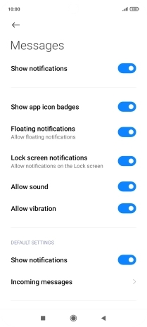 Press the indicator next to 