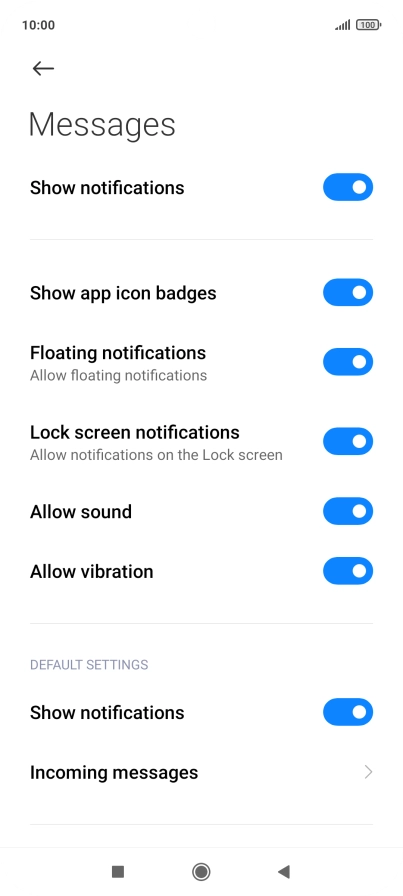 Press the indicator next to 