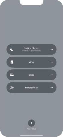 Press the required focus mode to activate or deactivate it immediately.