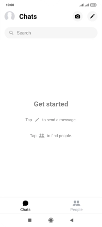 Press the new message icon. Press the new message icon.